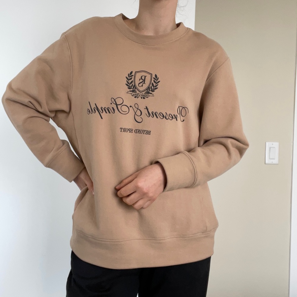 Present& Simple Beige Oversized Sweatshirt - image 3